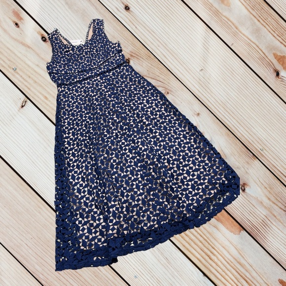 NWT Francesca’s Miami XS blue lace midi dress - Picture 2 of 13